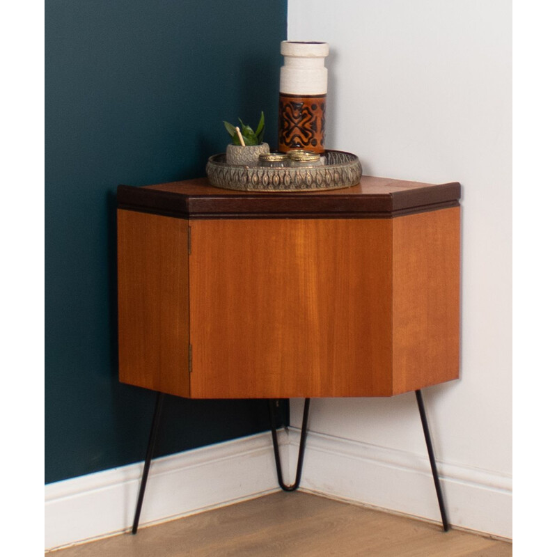 Table de lampe d'angle vintage en teck sur pieds en épingle à cheveux par G Plan, Angleterre 1960