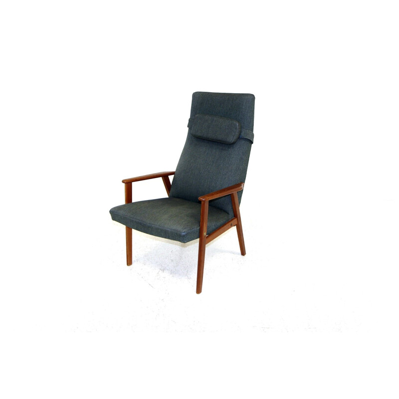 Vintage teak and fabric armchair, Sweden 1950