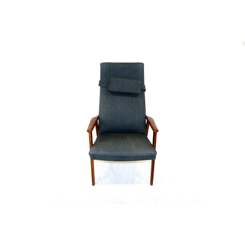Vintage-Sessel aus Teakholz und Stoff, Schweden 1950