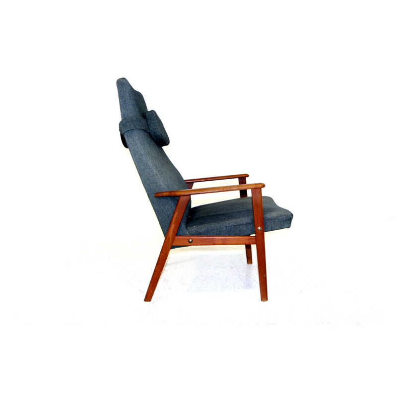 Vintage teak and fabric armchair, Sweden 1950