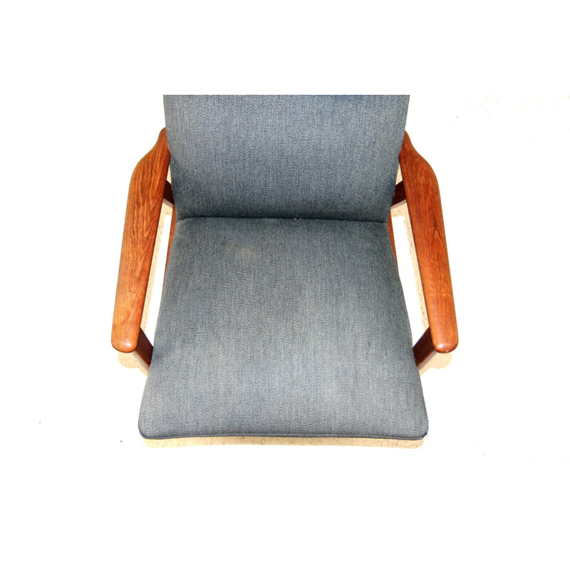 Vintage teak and fabric armchair, Sweden 1950