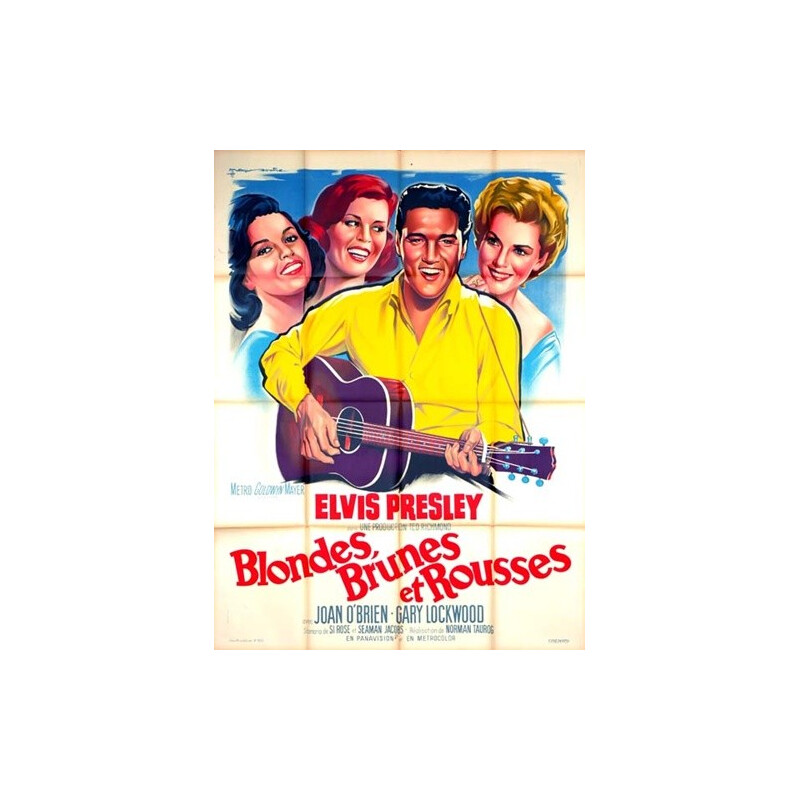 Locandina cinematografica d'epoca "blondes brunes et rouges", 1960