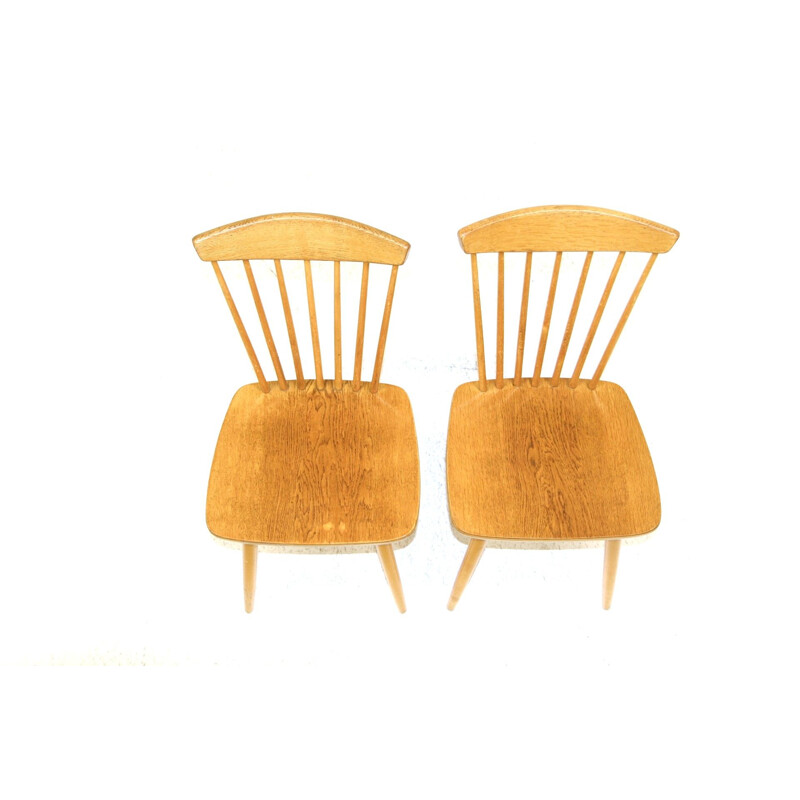 Pair of vintage oakwood chairs by Nässjö Stolfabrik, 1960