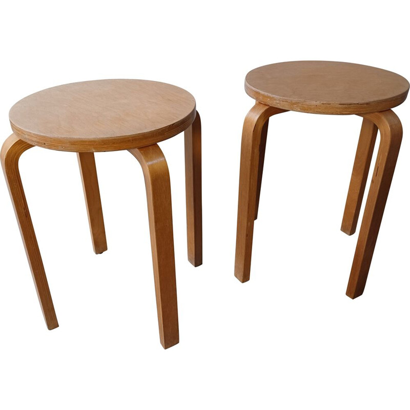 Pair of vintage wooden stools