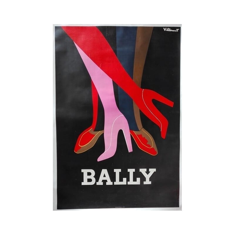 Cartaz publicitário Vintage "Bally shoes", 1979