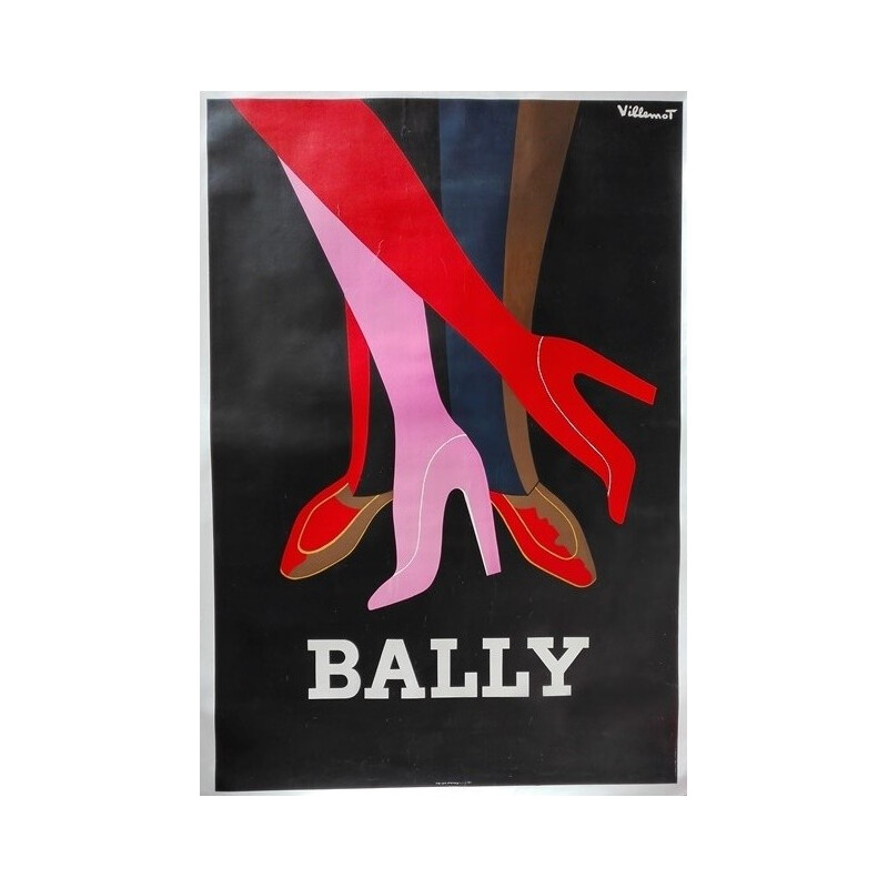 Cartel publicitario vintage "Zapatos Bally", 1979