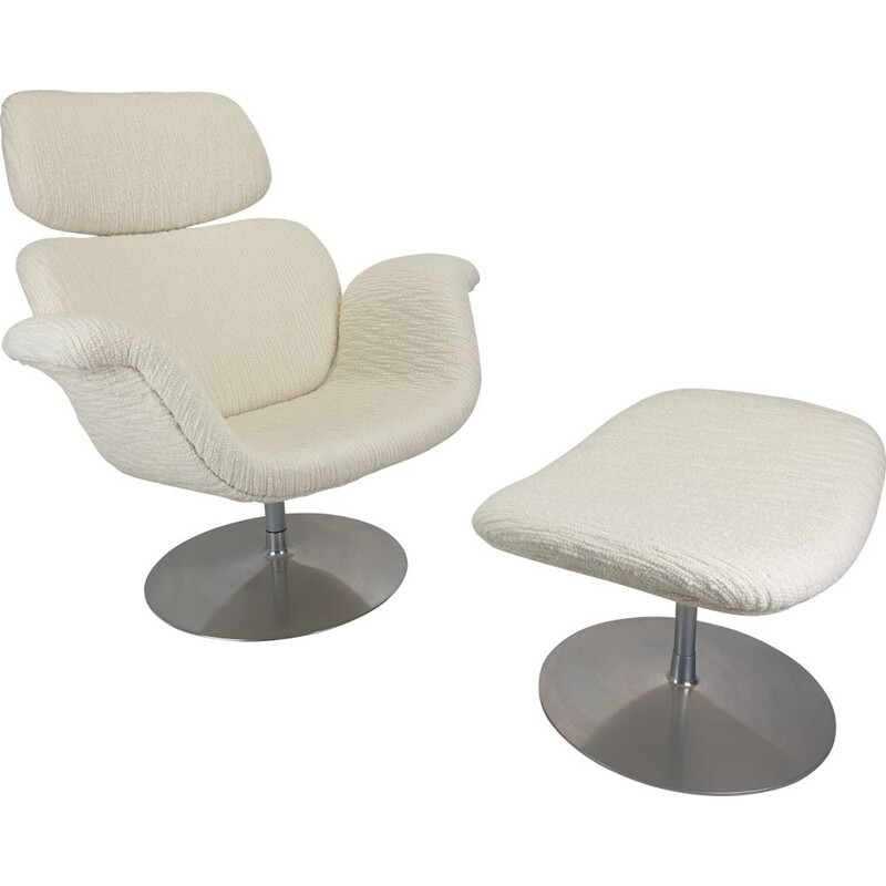 Vintage Tulip armchair and ottoman by Pierre Paulin for Artifort, 1980s