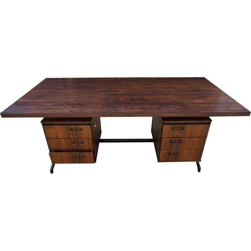 Dutch vintage rosewood executive desk by Friso Kramer and Coen de Vries for Eeka, 1960s