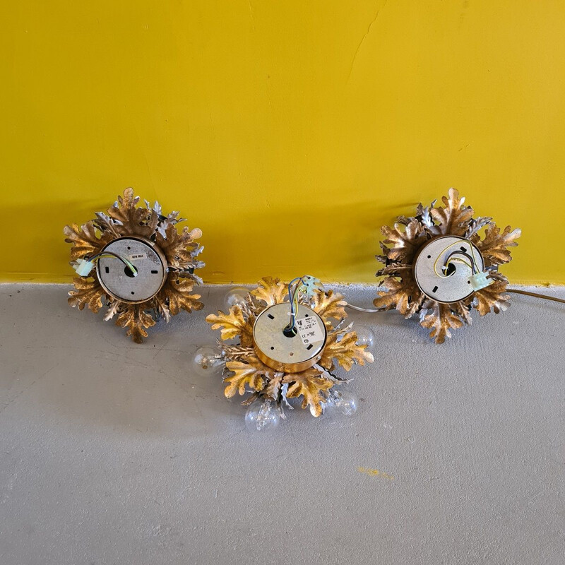 Set di 3 plafoniere vintage Flower di Banci