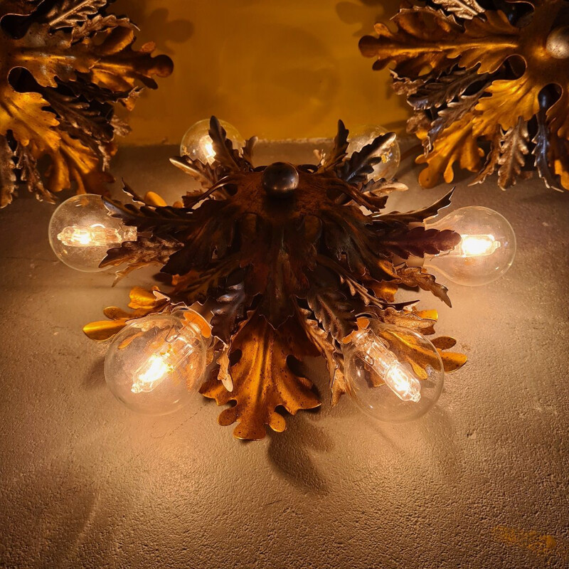 Conjunto de 3 luzes de tecto Flower vintage por Banci
