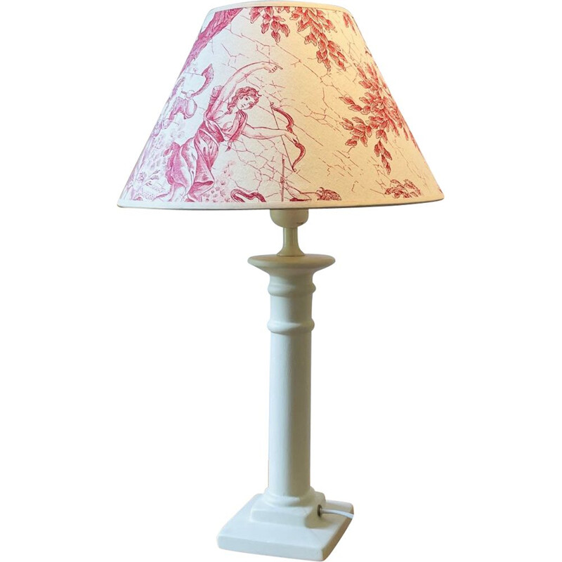 Lampe de table vintage en plâtre beige, 1990