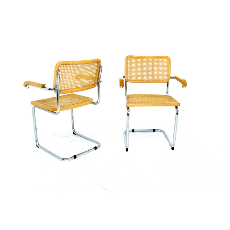 Paire de fauteuils B64 vintage par Marcel Breuer, Italie 1990