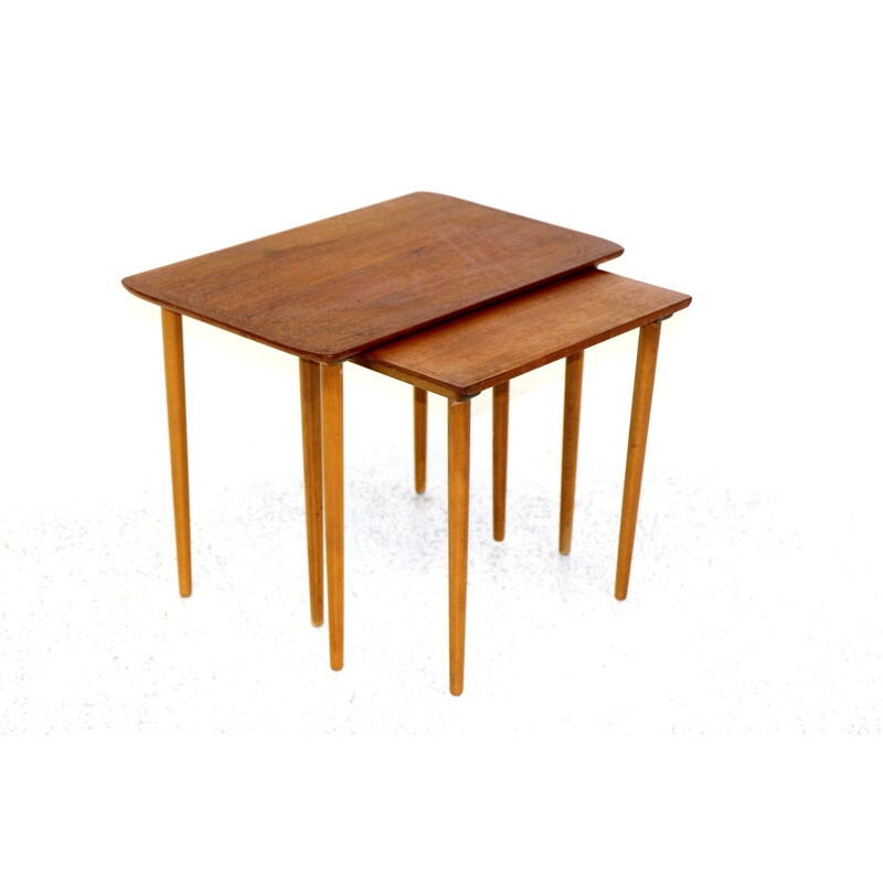 Vintage Swedish teak nesting tables, Sweden 1950