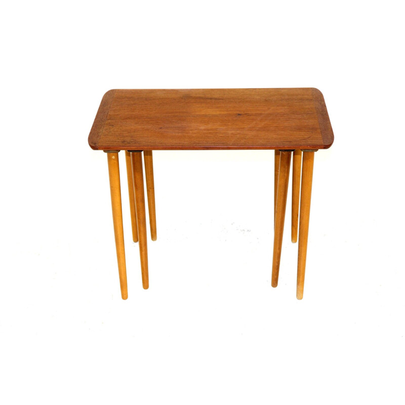 Vintage Swedish teak nesting tables, Sweden 1950