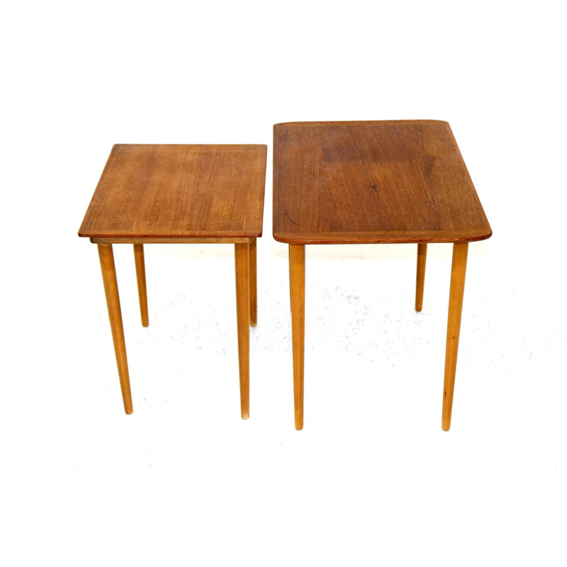 Vintage Swedish teak nesting tables, Sweden 1950