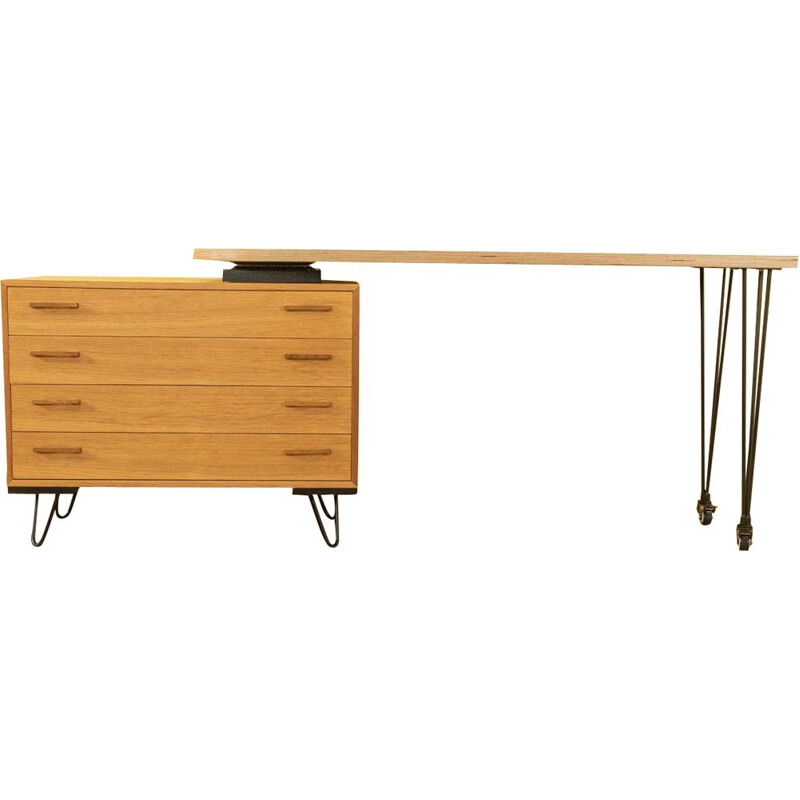 Vintage oak desk with four drawers by Kai Kristiansen, Denmark 1960