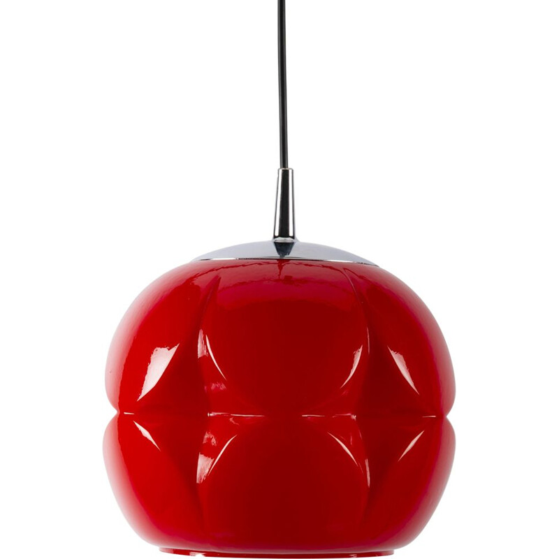 Vintage red Peil & Putzler pendant lamp