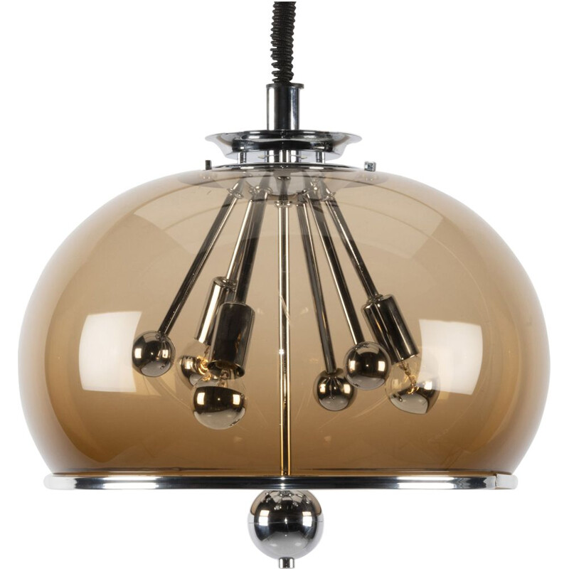 Vintage brown acrylic Sputnik Raak pendant lamp