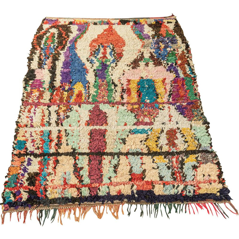 Vintage Berber carpet ourika in wool, Morocco