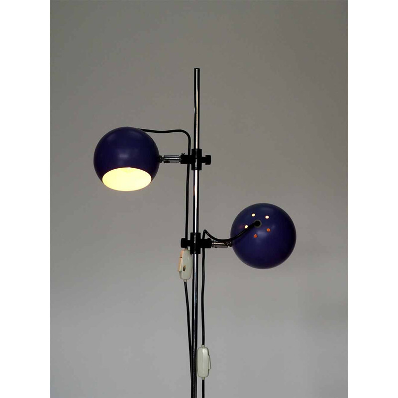 Vintage vloerlamp met paarse kap, 1970