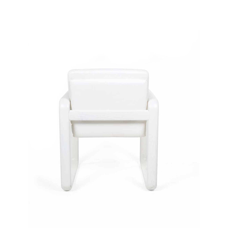 Ein Paar Vintage-Sessel aus weißem Leder von Burkhard Vogtherr für Rosenthal, Deutschland