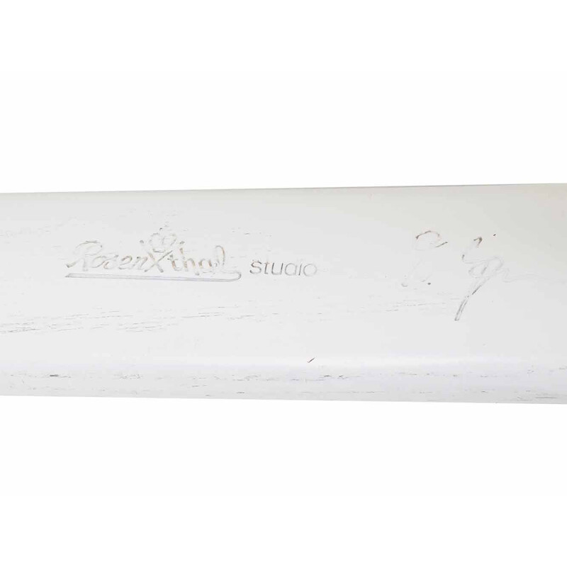 Pareja de sillones vintage de cuero blanco de Burkhard Vogtherr para Rosenthal, Alemania