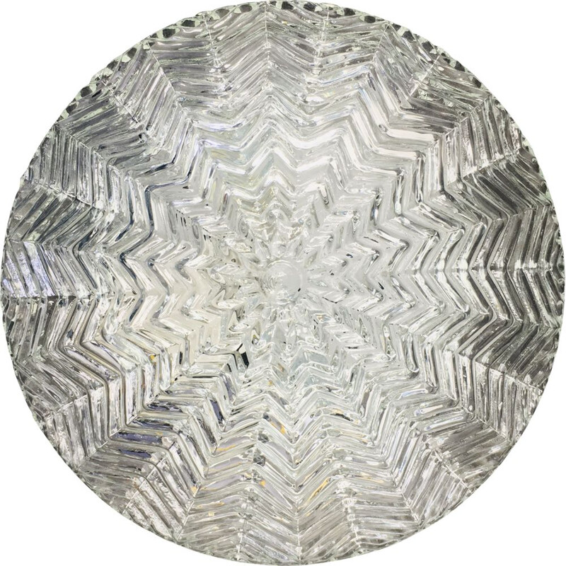 Vintage glass ceiling lamp by Limburg, Germany 1970s