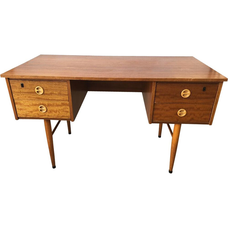 Scandinavian vintage teak desk with drawers, 1960-1970