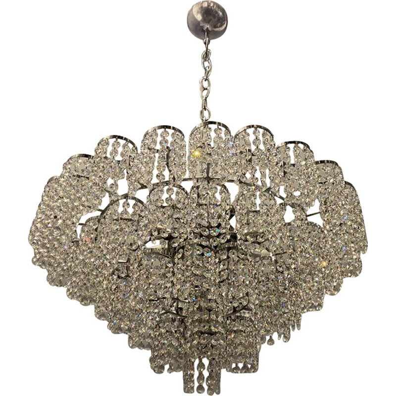 Mid-century Italian crystal chandelier