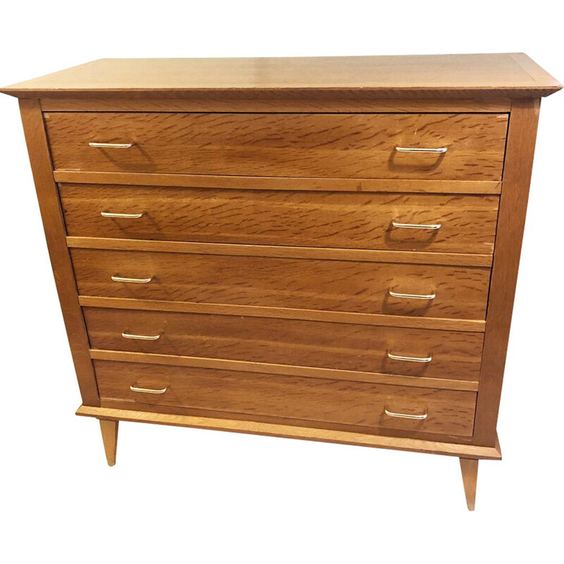 Vintage chest of drawers with compass legs, 1950-1960