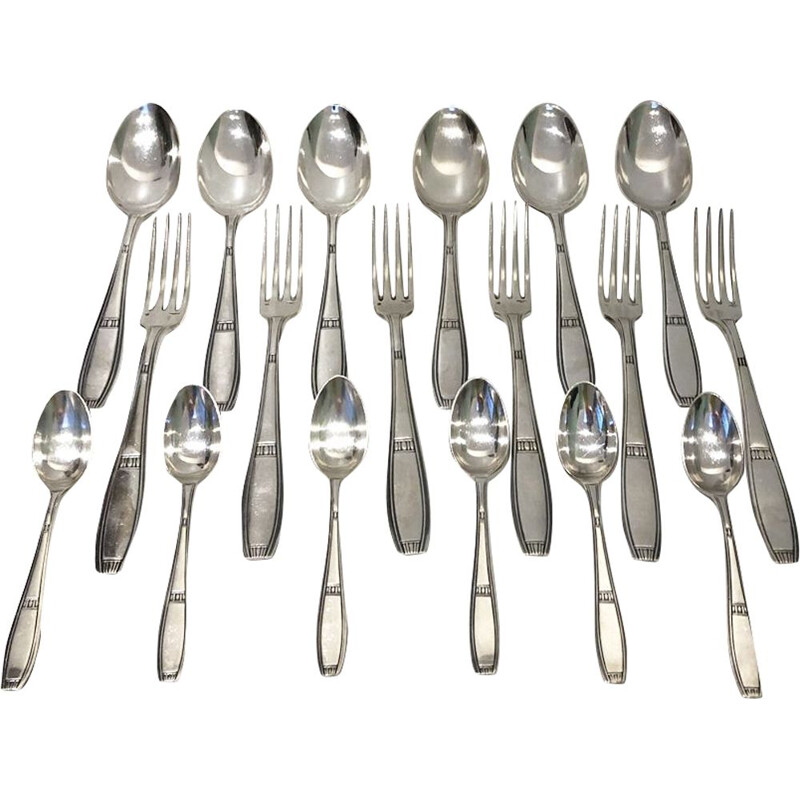 Conjunto de 6 pessoas ercuis doméstico Vintage silver-plated 6-person ercuis, 1950