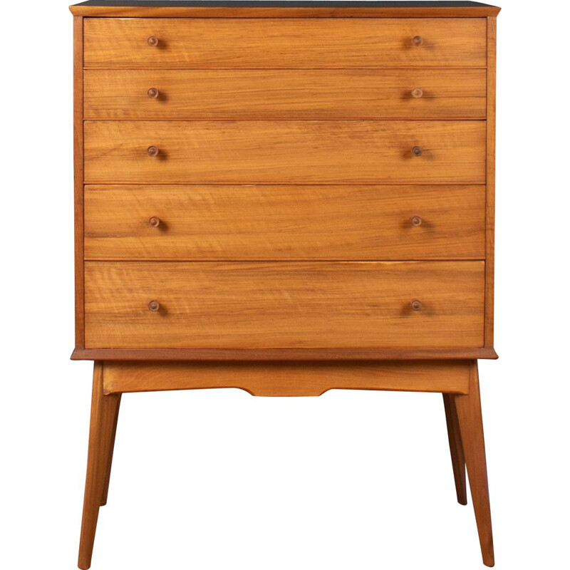 Vintage walnut and beech chest of drawers by Alfred Cox for Heals Of London, 1960