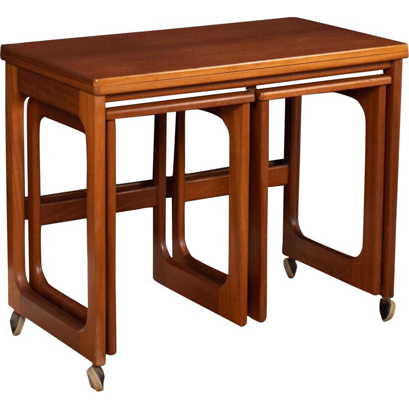 Vintage teak nesting tables by Tom Robertson for Mcintosh, 1960