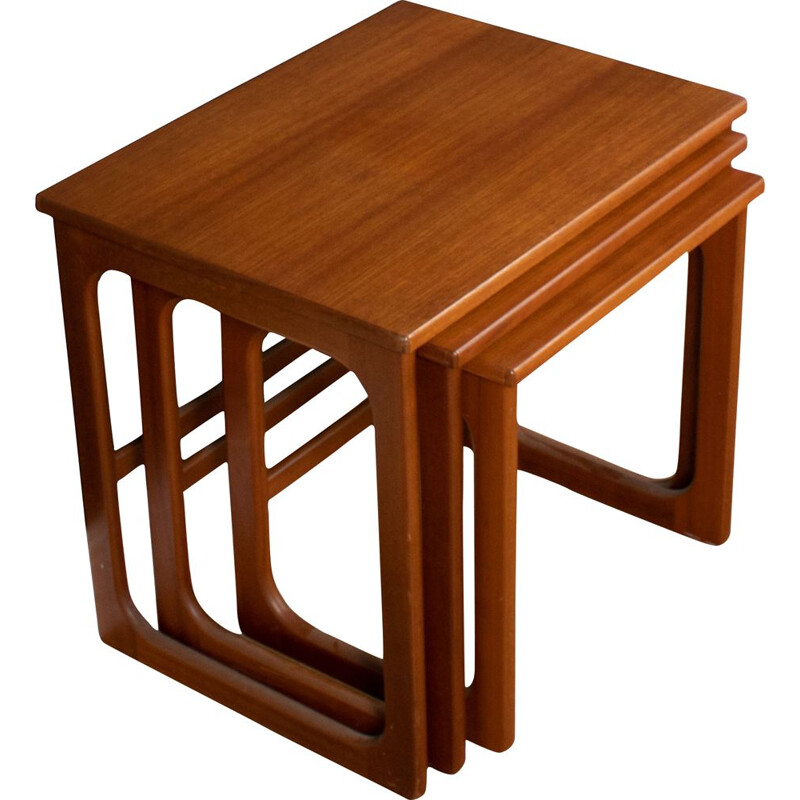 Vintage teak nesting tables by Tom Robertson for Mcintosh, 1960