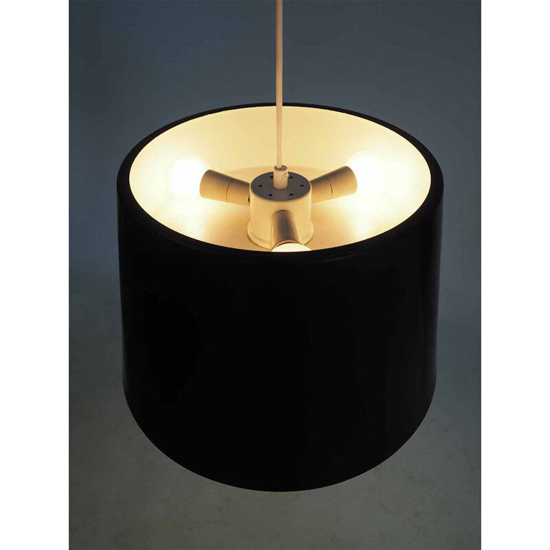 Vintage black metal pendant lamp, 1960s