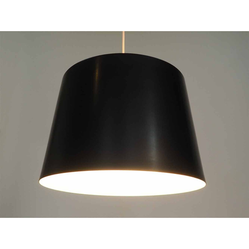 Vintage black metal pendant lamp, 1960s