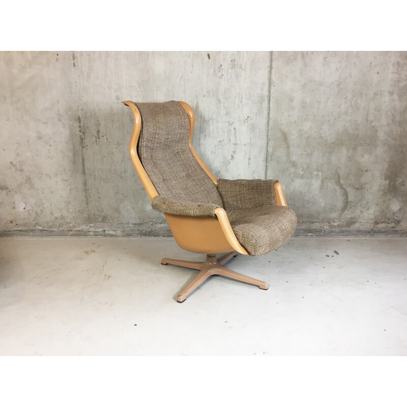 Paire de fauteuils "Galaxy" DUX en tissu beige, Alf SVENSSON & Ingvar SANDSTORM - 1960