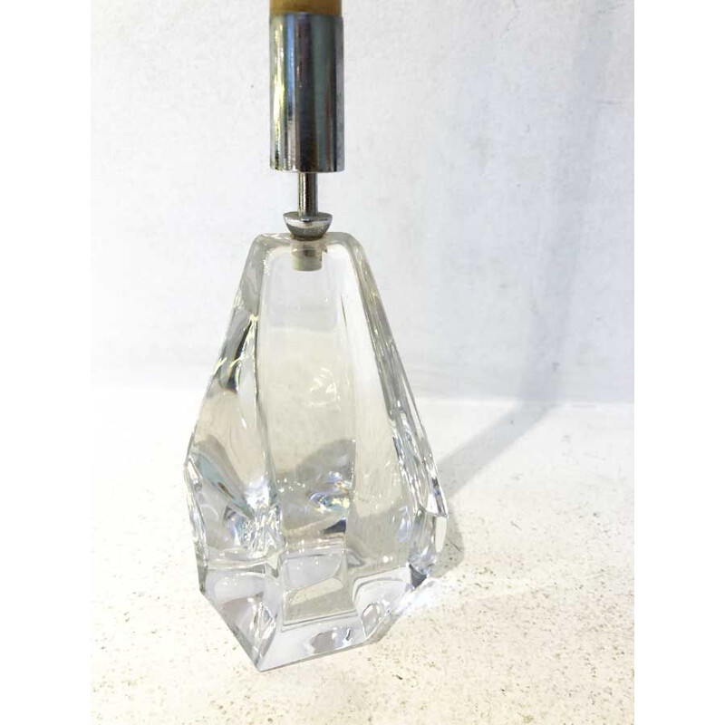 Vintage crystal candlestick by Daum, France 1970