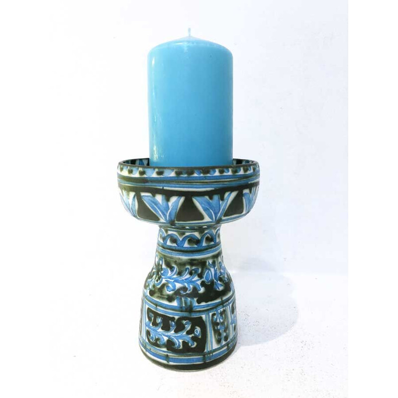 Vintage Keraluc earthenware candlestick by Yvain, 1970