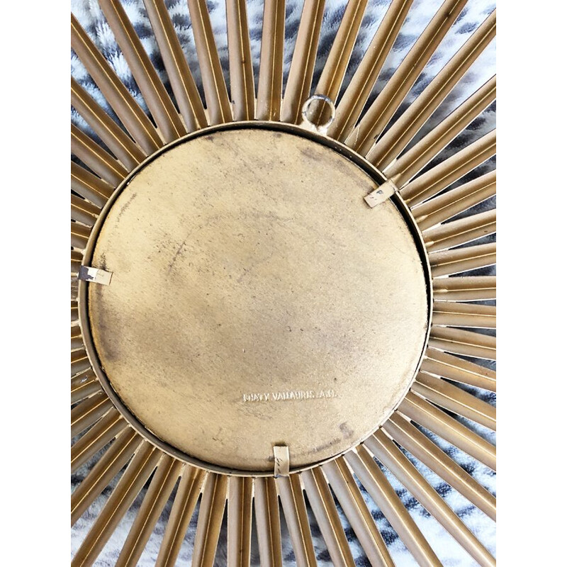 Specchio da sole d'epoca in ottone Vallauris