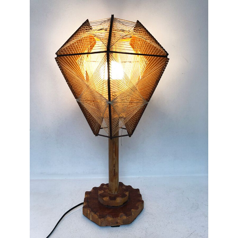 Scandinavische vintage lamp in nylondraad, 1960-1970