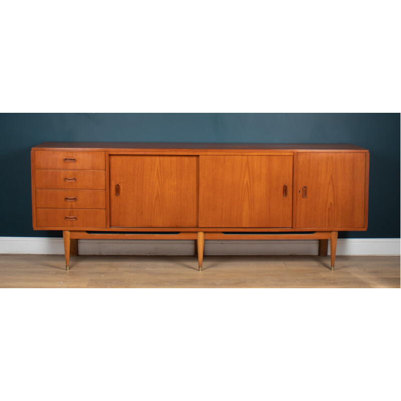 Vintage Deens teakhouten dressoir met vier laden, 1960