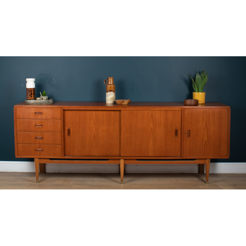Vintage teak Danish sideboard with four drawers, 1960s