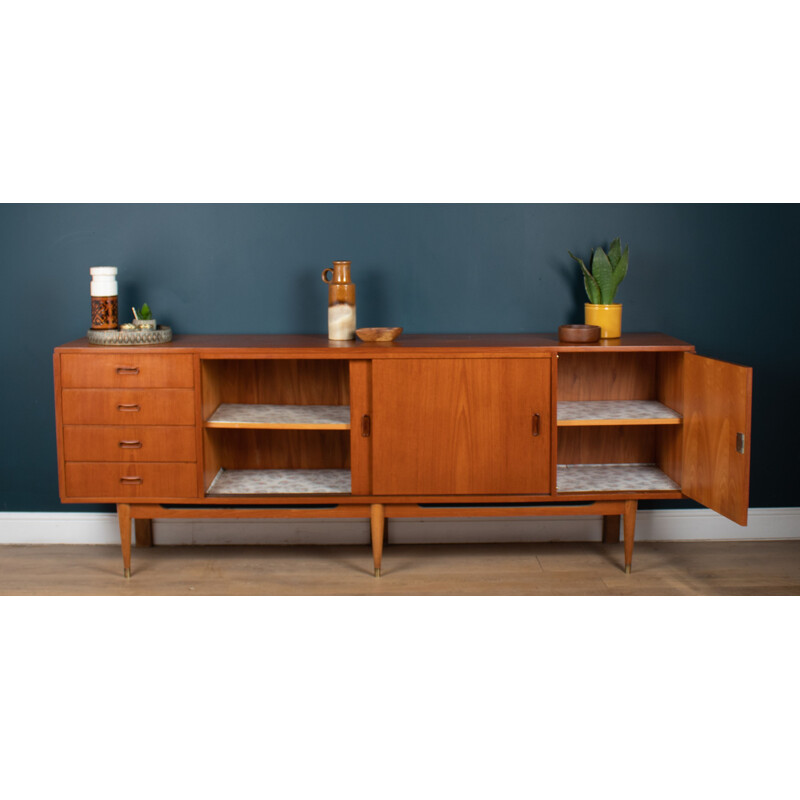 Vintage teak Danish sideboard with four drawers, 1960s