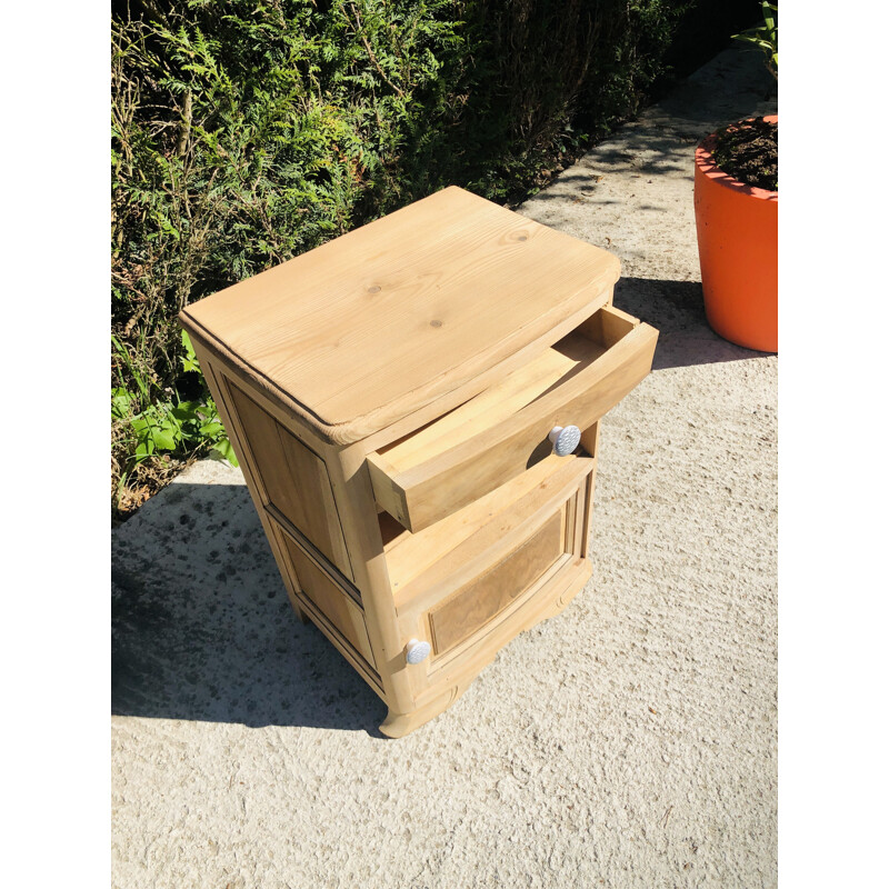 Vintage sandblasted bedside table