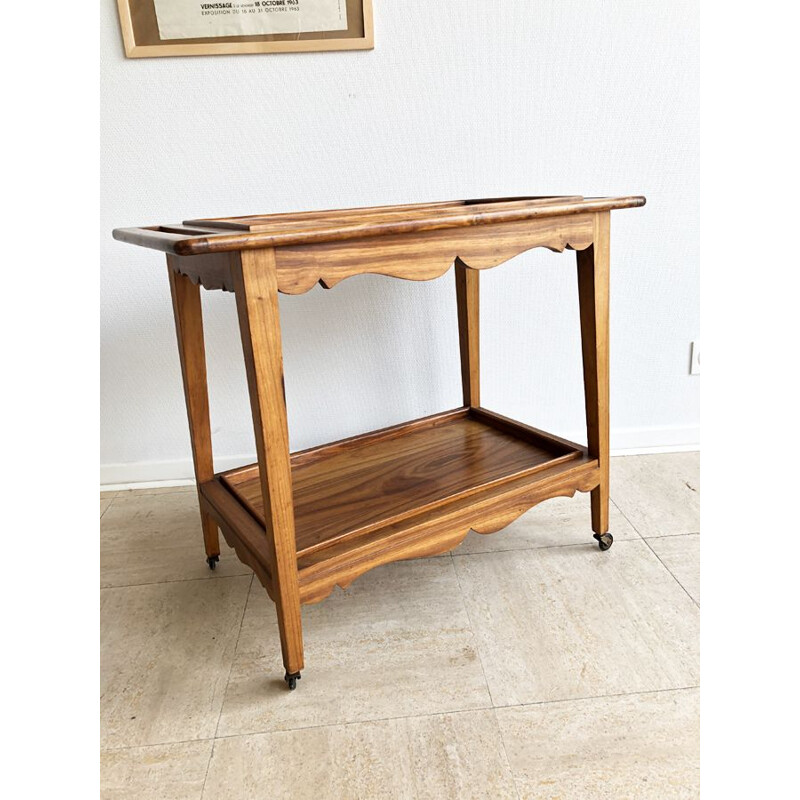 Vintage Art Deco walnut serving table, 1930