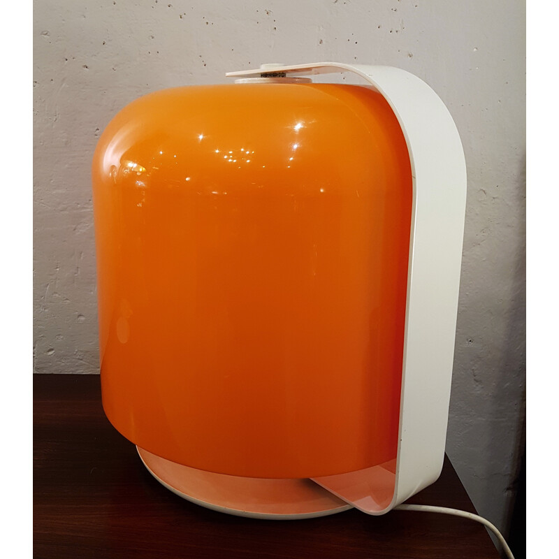 Vintage XL "Alvise" lamp with orange reflector, Luigi MASSONI - 1960s