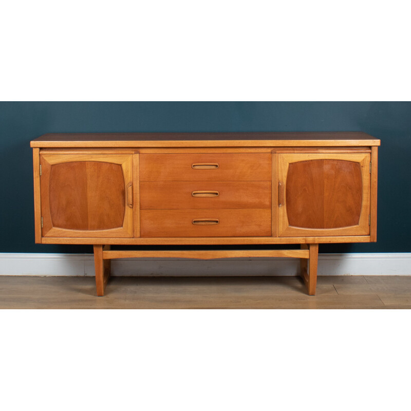 Vintage teak sideboard on sled legs by Jentique, 1960