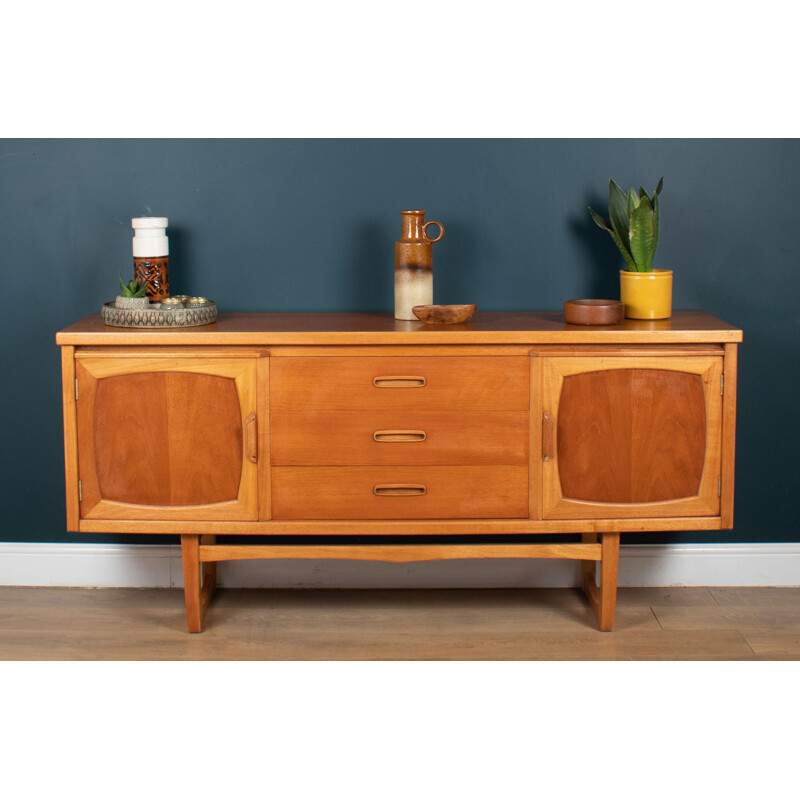 Vintage teak sideboard on sled legs by Jentique, 1960