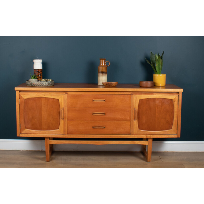 Vintage teak sideboard on sled legs by Jentique, 1960